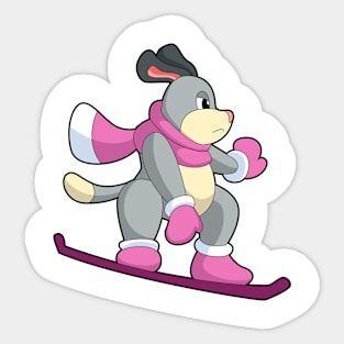 Dog as Snowboarder with Sonowboard Sticker